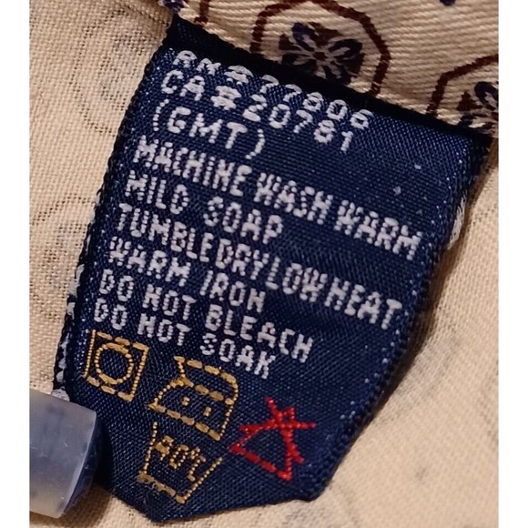 Vintage Tommy Hilfiger Shirt Mens XL Button Up Crest Logo 90s Tan w/ Octagon - Picture 8 of 8